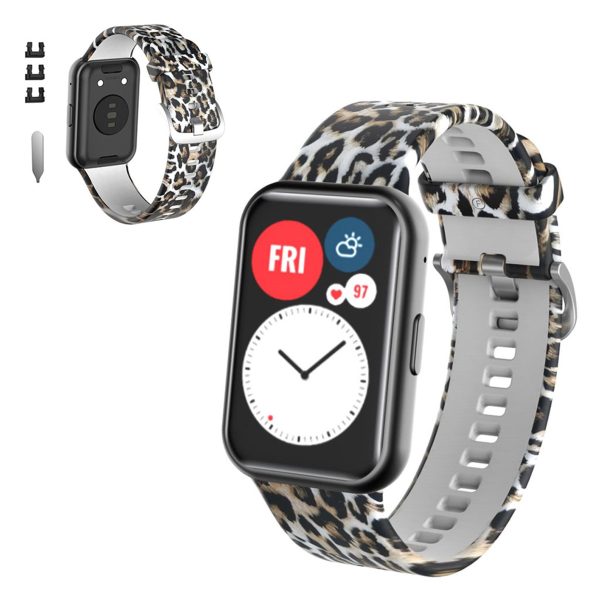 Huawei Watch Fit patterned silicone watch band - Leopard Pattern Online now