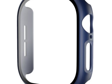 Apple Watch Series 10 46mm Protective Case All-Around Hard Bump Resistant Watch Cover with Tempered Glass Film - Midnight Blue Cheap