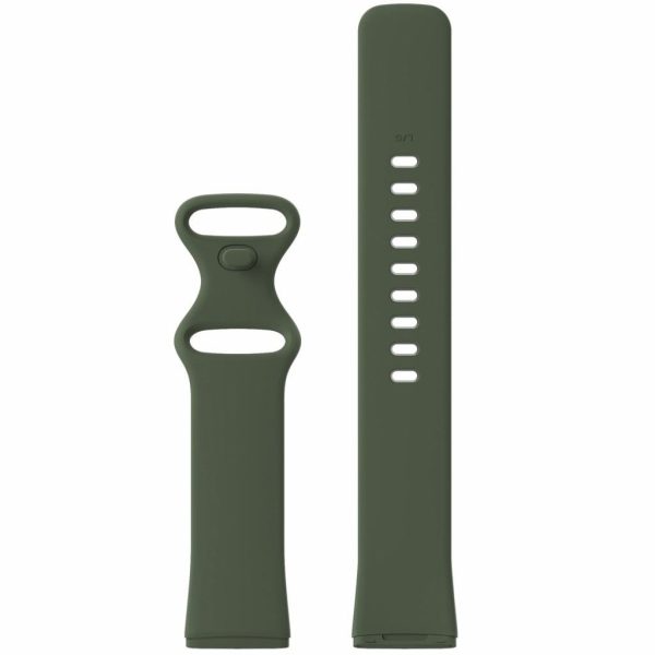 Fitbit Versa 3   Sense silicone watch band - Dark Green Size: L on Sale