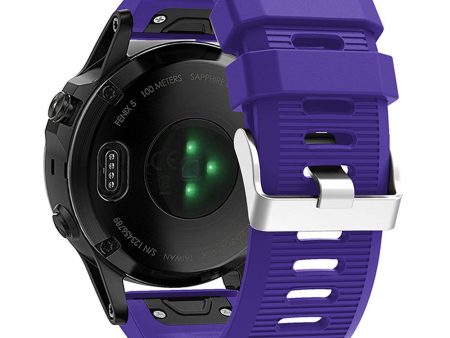 KALEBO LKLB-HWGJ-001 For Garmin Fenix 6X   Fenix 7X   Instinct 2X Smart Watch Band QuickFit 26mm Silicone Strap - Purple Online Sale