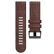 KALEBOL KLB-EYWGJPU-001 For Garmin Fenix 7   7 Pro Watch Band 22mm Crocodile Texture Leather+Silicone Straps - Coffee Fashion