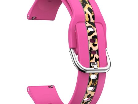 20mm Universal fadeless pattern silicone watch strap - Rose Leopard Print Sale