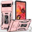 Armor Series Google Pixel 9 Case Bump Resistant and Flexible Kickstand Phone Cover with Slide Lens Shield - Rose Gold Sale