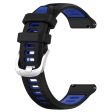 22mm Universal dual color cross strip silicone strap - Black   Blue For Discount