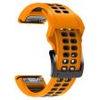 Garmin Fenix 7 dual color silicone watch strap - Orange   Black Supply