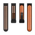 22mm Universal dual color silicone strap with black buckle - Black   Orange Online Sale