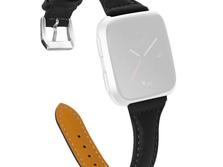 Fitbit Versa 2   Versa Lite   Versa simple genuine leather watch strap - Black Online