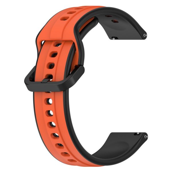 22mm Universal dual color silicone strap - Orange   Black For Sale