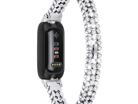 Fitbit Inspire 3 rhinestone décor metal strap - Silver Online Hot Sale