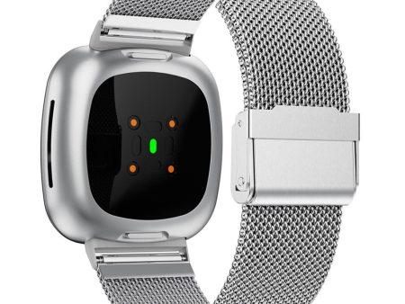 Fitbit Sense 2   Versa 4 stainless steel watch strap - Silver Online now