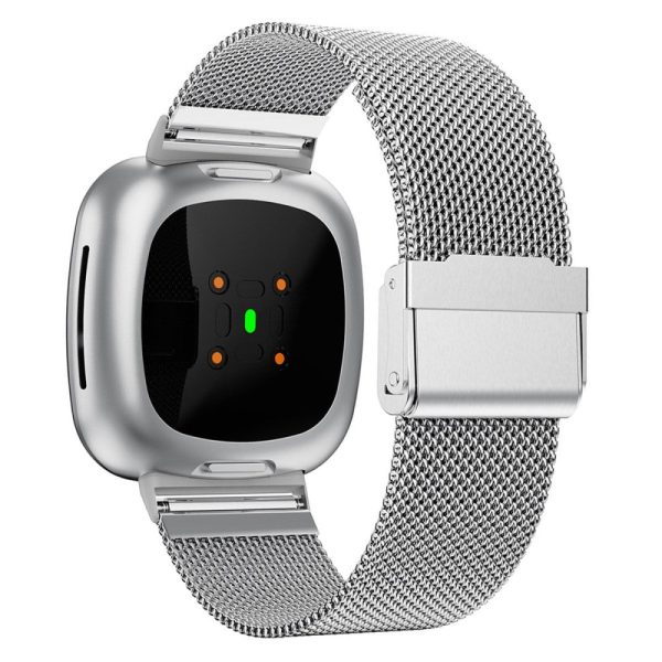 Fitbit Sense 2   Versa 4 stainless steel watch strap - Silver Online now