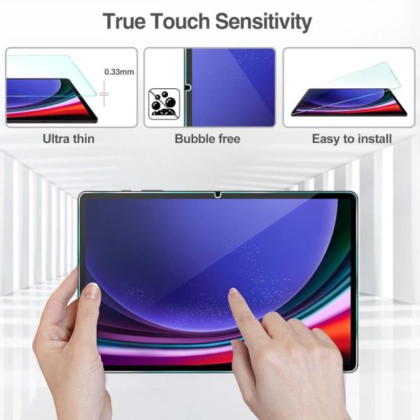 Samsung Galaxy Tab S9 FE Plus Tablet Screen Protector Arc Edge Tempered Glass HD Clear Film Online now