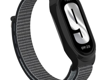 Xiaomi Mi Band 9   Smart Band 8 Watch Band Nylon Loop Wrist Strap with Bump Resistant Watch Case - Iron Grey Supply