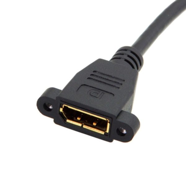 Universal DisplayPort inntak til uttak forlengelses kabel - svart Fashion