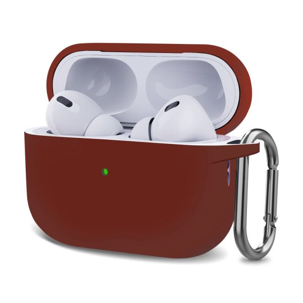 AirPods Pro 2 silicone case with buckle - Wine Red For Sale