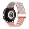 Huawei Watch GT 3 42mm   GT 3 Pro 43mm Universal 20mm Watch Strap Magnetic Buckle Woven Wrist Band - Blue+Pink+Pink   Rose Gold Buckle on Sale