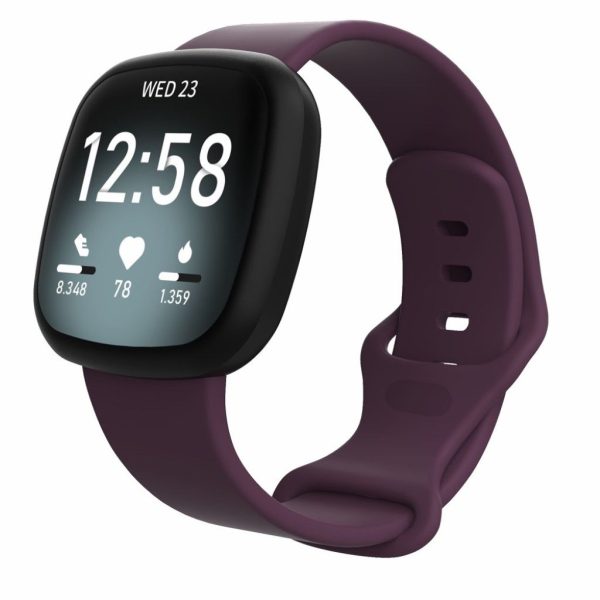 Fitbit Versa 3   Sense silicone watch band - Dark Purple Size: L Fashion