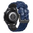 22mm Universal icosahedron style silicone watch strap - Dark Blue   Black on Sale