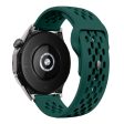 For Huawei Watch GT 4 41mm   Garmin Venu 3S   2S 18mm Silicone Strap Hollow Watch Band - Blackish Green Online