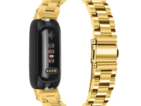 Fitbit Inspire 3 stainless steel bead style strap - Gold Online Sale