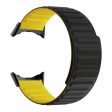 Google Pixel Watch   Pixel Watch 2 Magnetic Watch Band Adjustable Flexible Wrist Strap - Black+Yellow For Discount