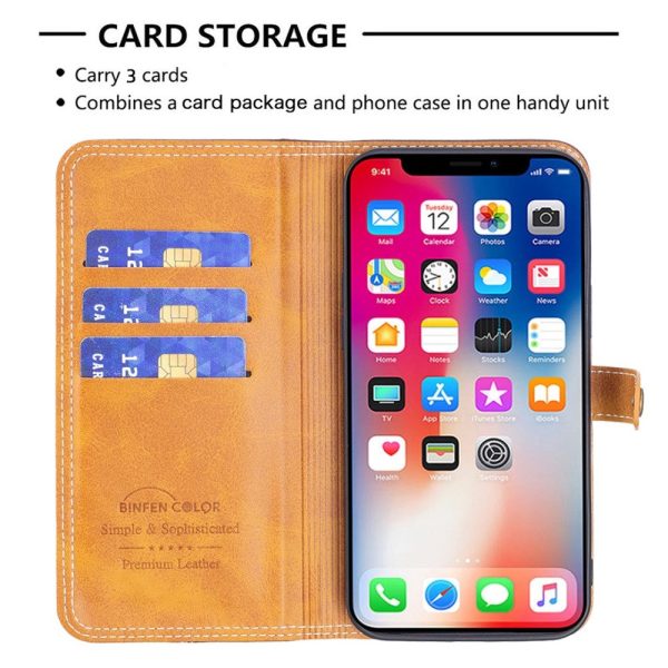 BINFEN two-color leather case for iPhone Xs Max - Coffee Cheap