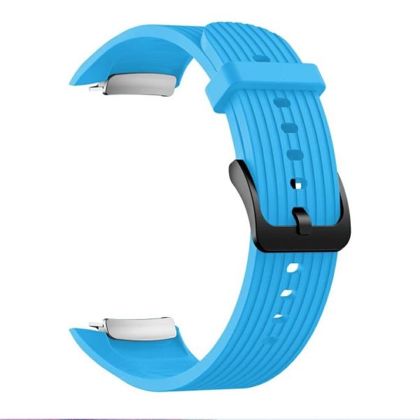 Samsung Gear Fit2 Pro vertical thread silicone watch band - Blue Size: S Discount