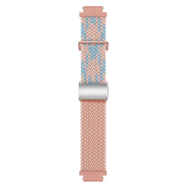 Huawei Watch GT 4 41mm Universal 18mm Watch Strap Woven Wrist Band with Silver Magnetic Buckle - Blue+Pink+Pink Fashion