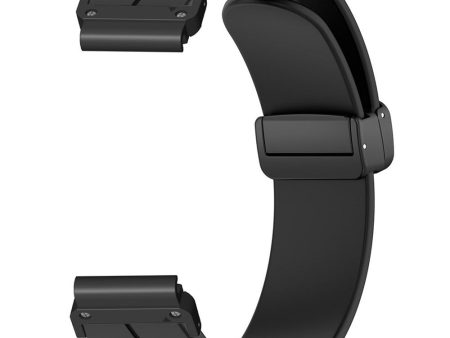 Garmin Fenix 7   6   5 22mm Wrist Strap Flexible Silicone Watch Band with Magnetic Buckle - Black For Cheap