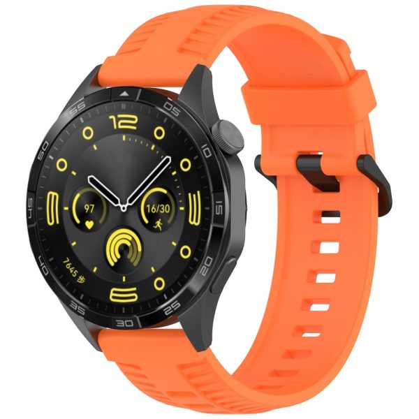 KALEBOL 22mm Silicone Strap for Huawei Watch 4   4 Pro   GT 4 46mm Tire Texture Watch Band - Orange For Cheap