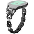 Samsung Galaxy Watch FE 40mm Butterfly Bling Rhinestone Decor Watch Band Metal Bracelet - Black Supply