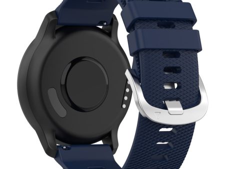 20mm cross stripe pattern silicone strap for Garmin watch - Midnight Blue Supply