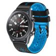 22mm Universal dual color silicone watch strap - Black   Sky Blue Hot on Sale