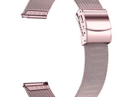 Samsung Galaxy Watch7 44mm   40mm Metal Watch Strap Milanese Mesh Wrist Band with Folding Buckle - Rose Pink For Sale