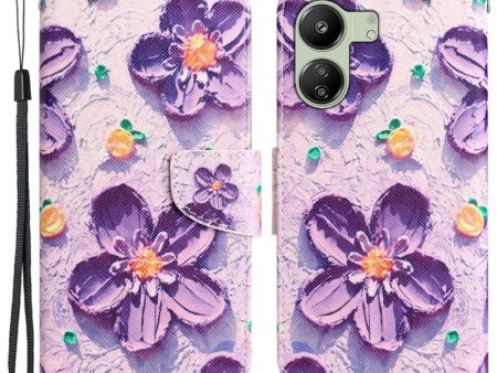 Wonderland Xiaomi Redmi 13C   Xiaomi Poco C65 flip case - Purple Flower Supply