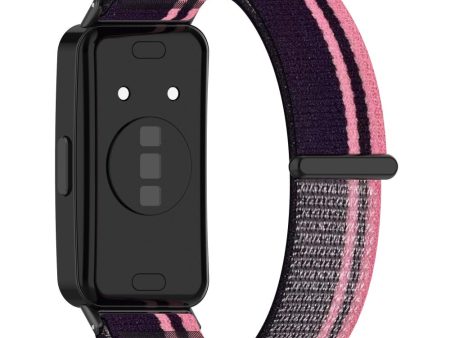 Huawei Band 9   Band 9 NFC   Band 8   Band 8 NFC Strap Nylon Sport Loop Watch Bands - Pink+Purple Supply