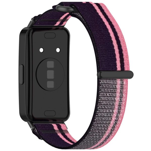 Huawei Band 9   Band 9 NFC   Band 8   Band 8 NFC Strap Nylon Sport Loop Watch Bands - Pink+Purple Supply