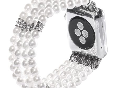 Apple Watch (41mm) 4 row pearl style watch strap - White Supply