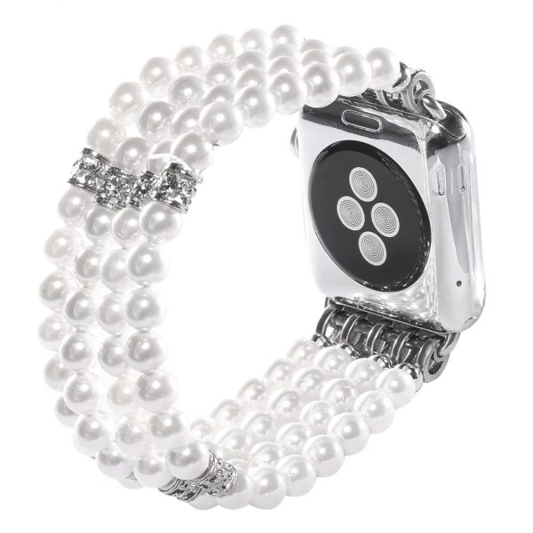 Apple Watch (41mm) 4 row pearl style watch strap - White Supply