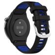 22mm Universal dual color cross strip silicone strap - Black   Blue For Discount