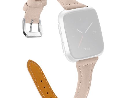 Fitbit Versa 2   Versa Lite   Versa simple genuine leather watch strap - Pink on Sale