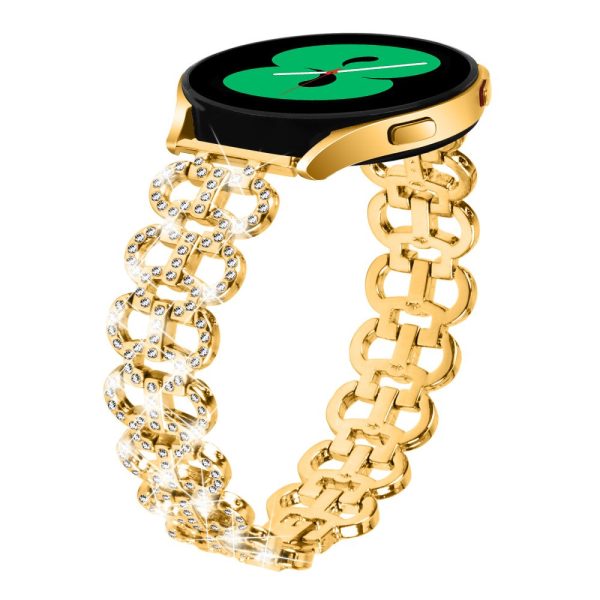 Samsung Galaxy Watch 6   6 Classic rhinestone décor metal strap with connector - Gold Online