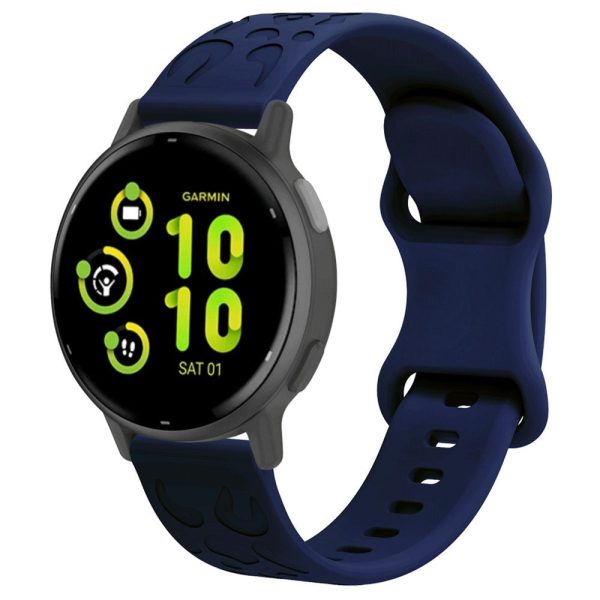 Garmin Venu 2 Plus   vivoactive 5 20mm Silicone Watch Band Leopard Texture Adjustable Strap - Navy Blue Discount