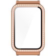 Samsung Galaxy Fit3 Magnetic Watch Strap Frame Case Tempered Glass Screen Film - Pink Rose Gold Hot on Sale