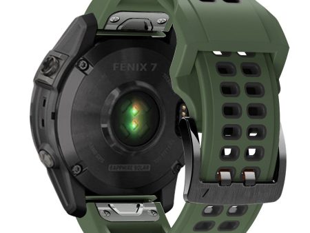 Garmin Fenix 7X dual color silicone watch strap - Army Green   Black Online now