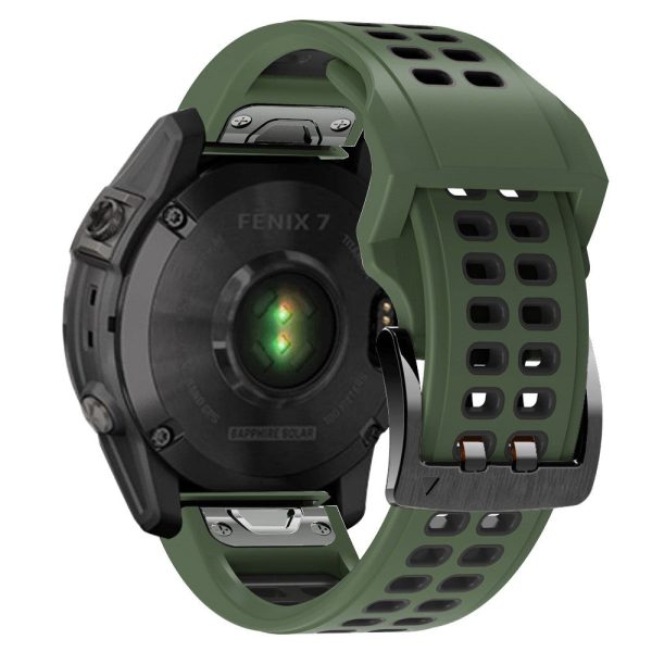 Garmin Fenix 7X dual color silicone watch strap - Army Green   Black Online now