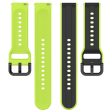 22mm Universal dual color silicone strap - Black   Lime For Sale