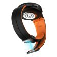 Samsung Galaxy Watch 5 Pro 45mm Magnetic Buckle Wrist Band Bi-color Silicone Strap - Black + Orange Online Hot Sale