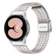 Samsung Galaxy Watch7 44mm 40mm Watch Band 7-Beads Stainless Steel Wrist Strap - Silver+Rose Gold Online Hot Sale