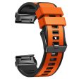 KALEBOL KLB-SSGJ-001 Garmin Fenix 7X   7X Pro Silicone Watch Band 26mm Strap Dual Color - Orange+Black Online